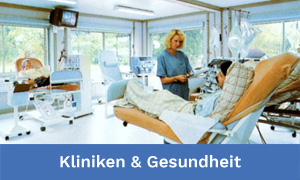 Kliniken, Krankenhäuser, Ärzte und Gesundheitsimmobilien wie z.B. Dialysezentren